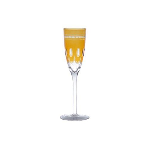 Conjunto 6 Taças para Champagne de Vidro Lapidadas Luna Lyor Âmbar 190Ml