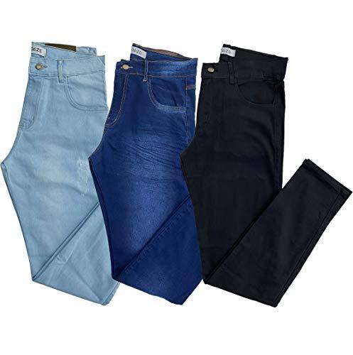 Calça Masculina Skinny Jeans (CLARA ESCURA PRETA, 44)