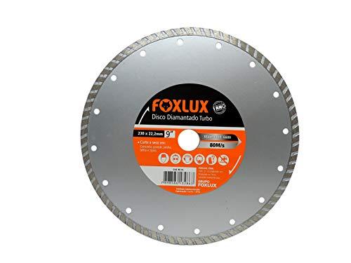 Disco Diamantado Turbo Foxlux – 9” – 230 x 22,2mm – Corte a seco – Ideal para concreto, pedra, telha, parede e tijolo