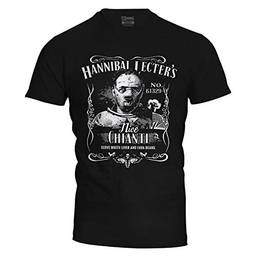 Camiseta masculina Hannibal Lecter Preta Live Comics tamanho:M;cor:Preto