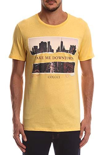 Colcci Camiseta Slim: Take Me Downtown, P, Amarelo Augustin