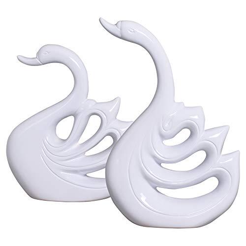 Casal De Cisnes Ceramicas Pegorin Branca