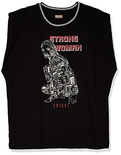 Camiseta estampa Strong Woman, Colcci, Feminino, PRETO, GG