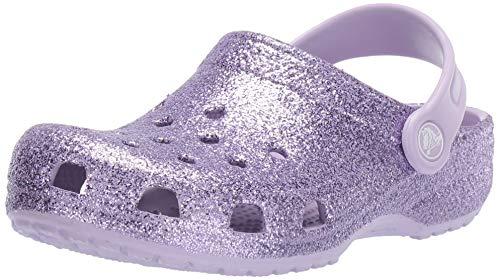 Sandália Classic Glitter Clog K, Crocs, Criança Unissex, Lavender, 31