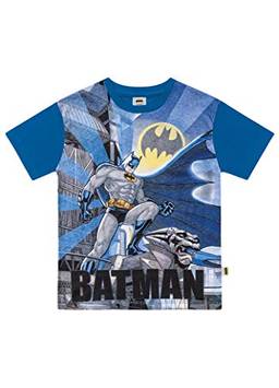 Camiseta em Meia Malha Batman Camiseta, Fakini, Meninos, Azul Cobalto, 6