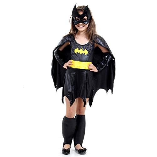 Fantasia Bat Girl Luxo Infantil Sulamericana Fantasias Preto M 6/8 Anos