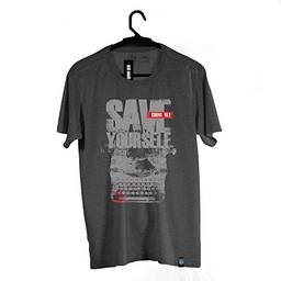 Camiseta Save Yourself, Resident Evil, Masculino, Cinza, PP