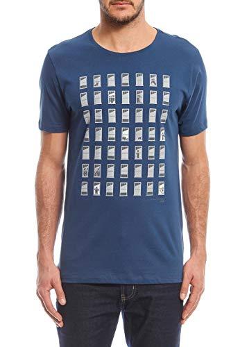 Camiseta Estampada, Forum, Masculino, Azul Moondust, GG