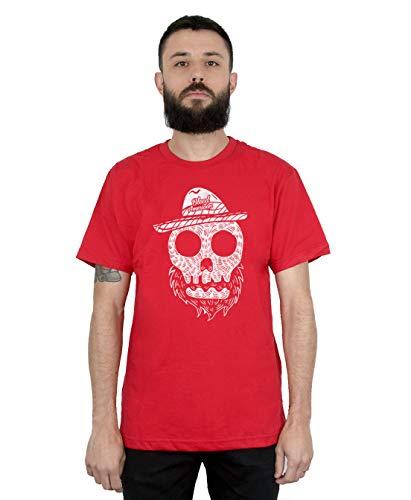 Camiseta Beard Skull, Bleed American, Masculino, Vermelho, M
