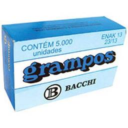 Grampo para Grampeador 23/13, Galvanizado, 5000 Grampos, Bacchi