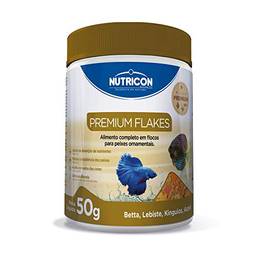 Premium Flakes 50gr Nutricon Para Todos Os Tipos de Peixe Adulto