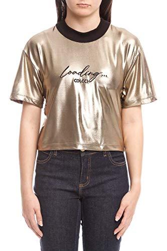 Camiseta Metalizada, Colcci Fun, Meninas, Dourado, 14