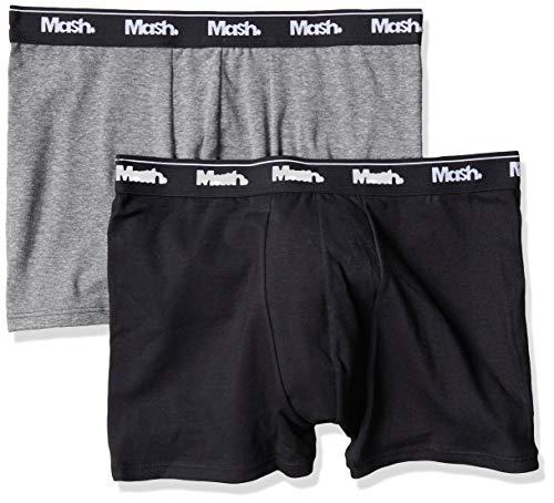 Mash Kit 2 Cuecas Boxer, Masculino, Preto/Cinza Escuro, P