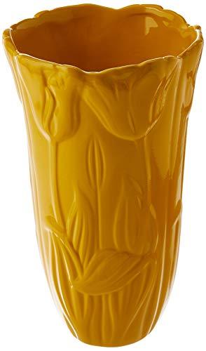 Vaso Relevo Tulipa G Ceramicas Pegorin Amarelo