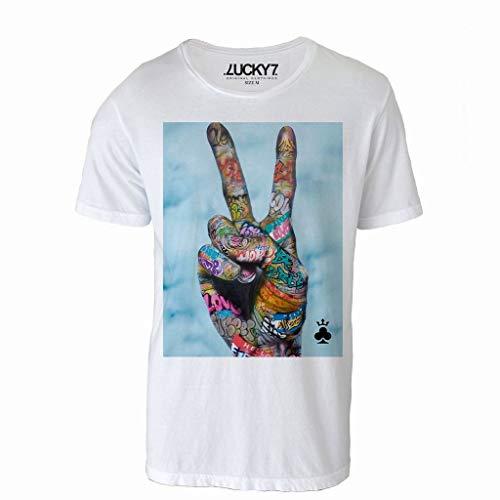 Camiseta Eleven Brand Branco P Masculina - Peace and Lucky