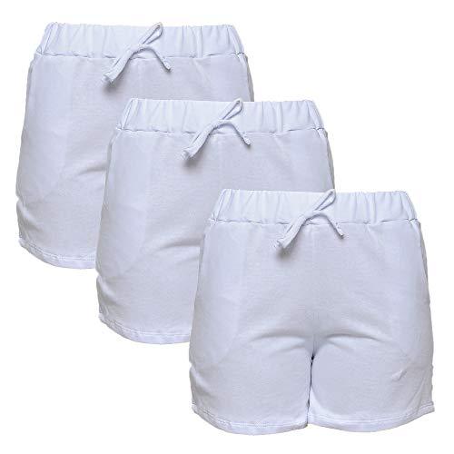 Kit com 3 Shorts de Moletim Style Feminino (Branco, P)