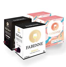 Fabenne Kit 2 Unidades Vinho Rosé, 1 Unidade Vinho Tinto Cabernet Sauvignon e 1 Unidade Vinho Branco Moscato - Bag-in-Box 3 Litros cada