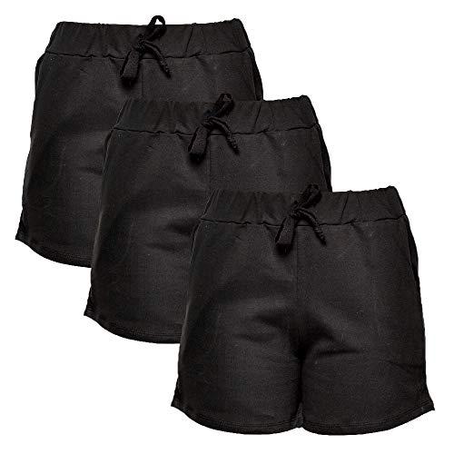 Kit com 3 Shorts de Moletim Style Feminino (Preto, G)
