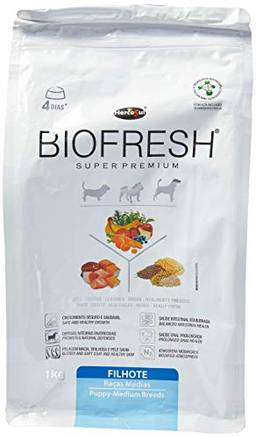 Biofresh A Ração Hercosul para Cães Filhotes de Raças Médias, Sabor carne, frutas, legumes, ervas e vegetais 1kg