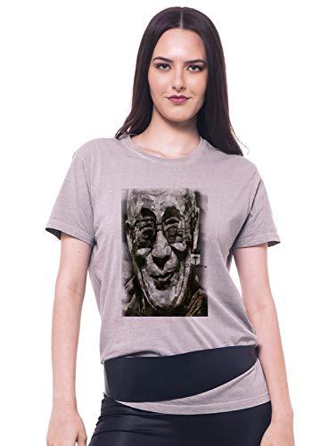 Camiseta Estampada Gandhi, Joss, Feminino, Cinza, GG