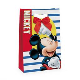 Caixa Para Presente Flex Cromus Embalagens na Estampa Mickey Mania com Fechamento em Cetim 18x7,5x25 cm com 10 Unidades