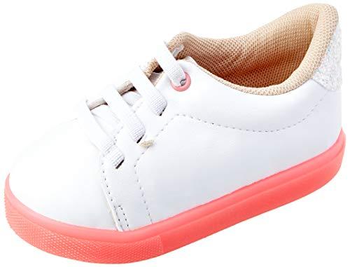 Sapato Casual Napa Turim, Molekinha, Meninas, Branco/Coral, 21