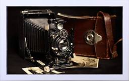 Quadro Decorativo Maquina Fotográfica Antiga Decore Pronto Multicor 54x34 cm