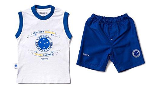Conjunto regata e shorts Cruzeiro, Rêve D'or Sport, Meninos, Branco/Azul, 1