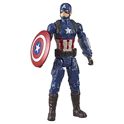 Boneco Titan Hero 2.0 Capitão América, Avengers, Azul/vermelho