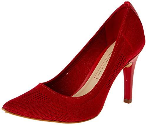 Sapato Tanara Feminino Textura Vermelho 34