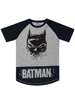 Camiseta Meia Malha Batman, Fakini, Meninos, Mescla/Preto, 10