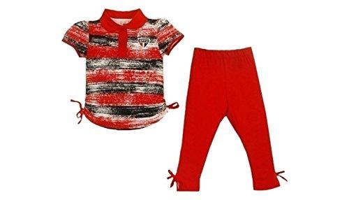 Conjunto camiseta polo e calça São Paulo, Rêve D'or Sport, Meninas, Branco/Vermelho/Preto, 6
