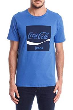 Camiseta Estampada, Coca-Cola Jeans, Masculino, Azul Tile, P