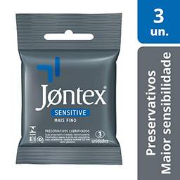 Preservativos Camisinha Jontex Lubrificados Sensitive, 3 unidades, Jontex, Jontex, Branco