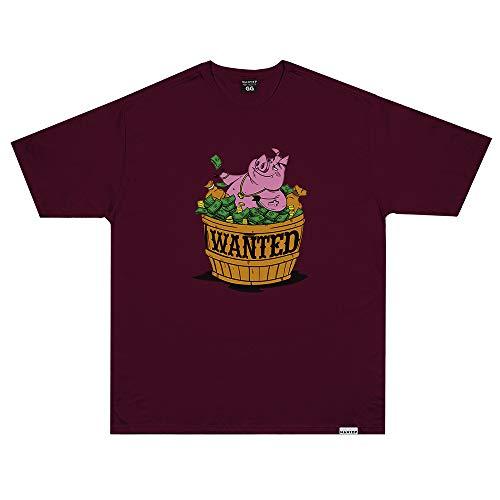 Camiseta Wanted - Pig Hustlin vermelho Cor:Vermelho;Tamanho:G