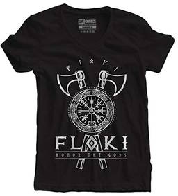Camiseta feminina Vikings Floki Hammer of Gods tamanho:GG