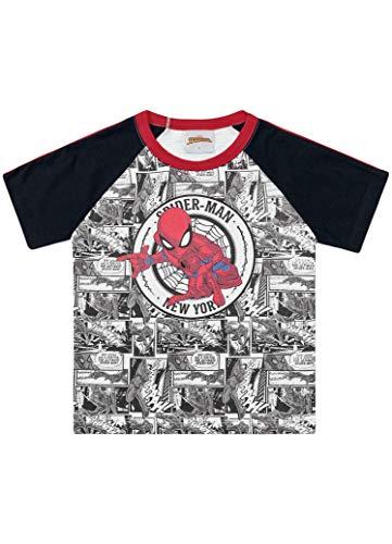 Camiseta Meia Malha Spider-Man, Fakini, Meninos, Branco, 1
