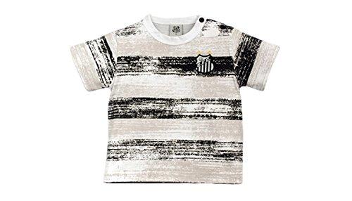 Camiseta Manga Curta Santos, Rêve D'or Sport, Crianças, Branco/Preto, M