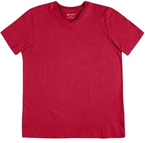 Camiseta Básica Manga Curta Com Gola V, Hering, Masculino, Red, P