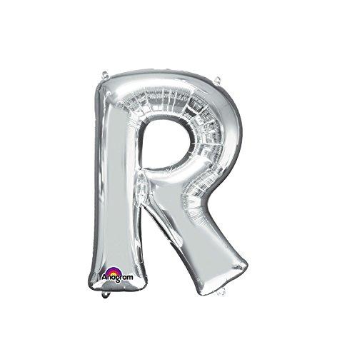 Regina 106450.9, Balão Metalizado Super Shape Letra R Pack, Prata