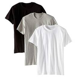 Kit com 3 Camisetas Básicas Masculina Algodão (Colors, GG)