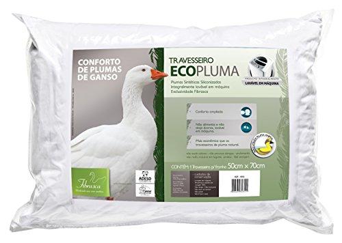 Travesseiro Ecopluma para Fronhas Revestimento Algodão Percal Fibrasca Branco 50x70 cm