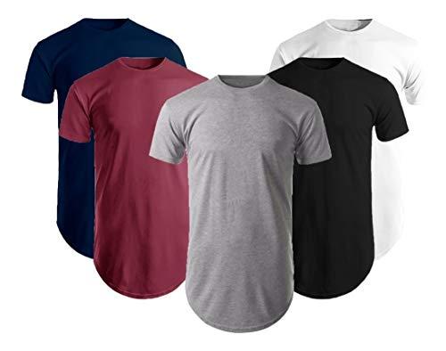 Kit Com 5 Camisas Blusas Masculinas Long Line Oversize Swag (M)