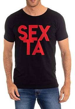 Red Feather Camiseta Sexta Masculino, XGG, Preto