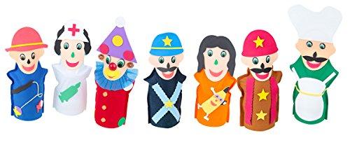 Fantoches Profissões Feltro 7 Personagens Embalagem Plástico Carlu Brinquedos