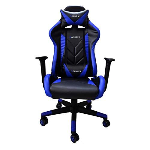 Cadeira Gamer para Computador Racer-X Modelo Rush Reclinável (Azul)