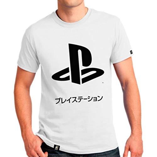 Camiseta playstation katakana black - banana geek branco m