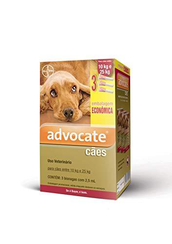 Antipulgas Advocate Bayer para Cães de 10kg até 25kg - 3 Bisnagas de 2,5ml
