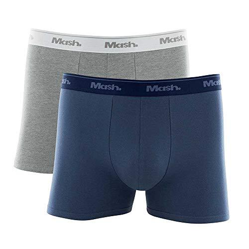 Mash Kit 2 Cuecas Boxer, Masculino, Azul/Cinza, P