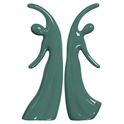 Escultura Casal De Bailarinos Ceramicas Pegorin Verde